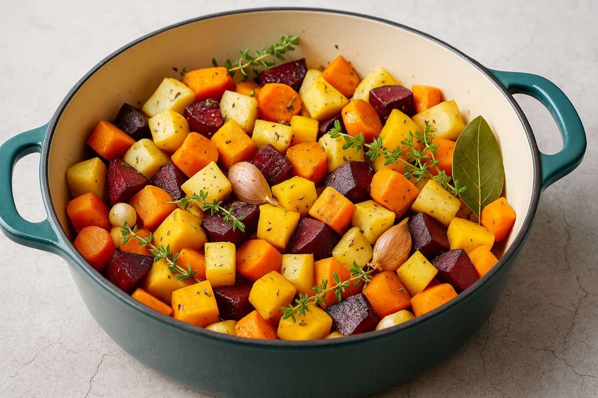 Cocotte de légumes racines aux herbes de Provence - Ein französisches Herbstgericht voller Aroma, Wärme und Leichtigkeit