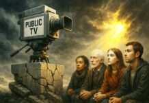 Ohne öffentlich-rechtliche Medien stirbt die Demokratie leise aber sicher Erosion_Öffentlicher-Rundfunk_Illustration