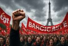 Der schwächelnde Protest täuscht – Frankreichs Unruhe bleibt Gewerkschaften_Dauerstreik_Illustration