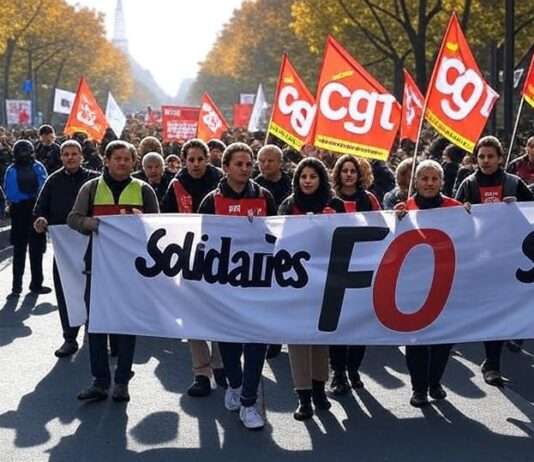 Frankreich vor dem 18. September: Ein Stresstest für Premierminister Lecornu Gewerkschaften_Protest_Illustration