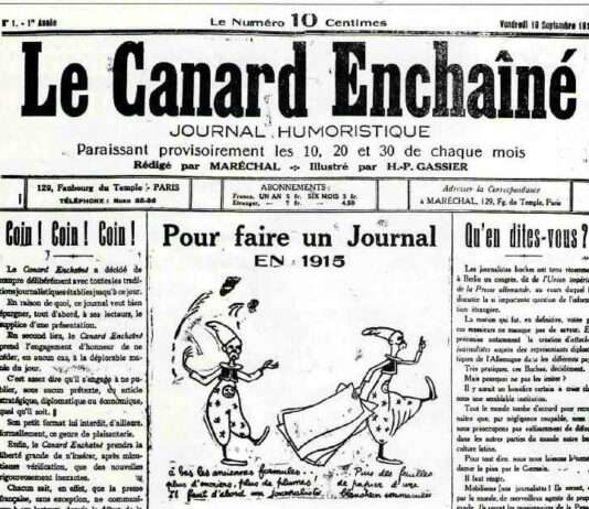 110 Jahre Unabhängigkeit, Satire und Skandale: Der „Canard enchaîné“ wird zum Denkmal des Journalismus Le_Canard_enchaîné_-_10_septembre_1915_Wikipedia