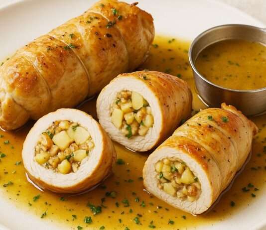 Roulades de dinde farcies aux pommes et aux noix – Eine herbstliche Spezialität der modernen französischen Küche Roulades-de-dinde-farcies-aux-pommes-et-aux-noix