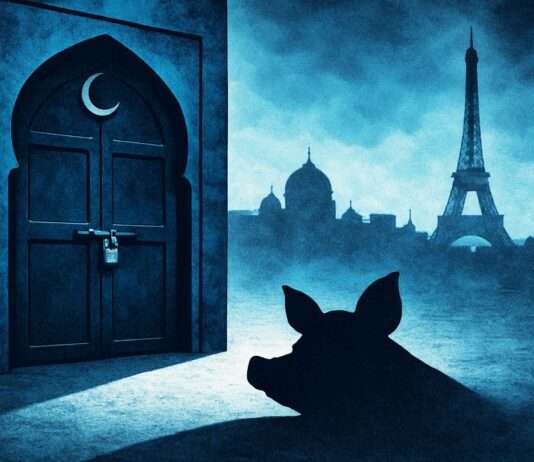 Kommentar: Die Schweineköpfe von Paris – ein Fanal der Menschenverachtung Schweinekopf_Moschee_Illustration