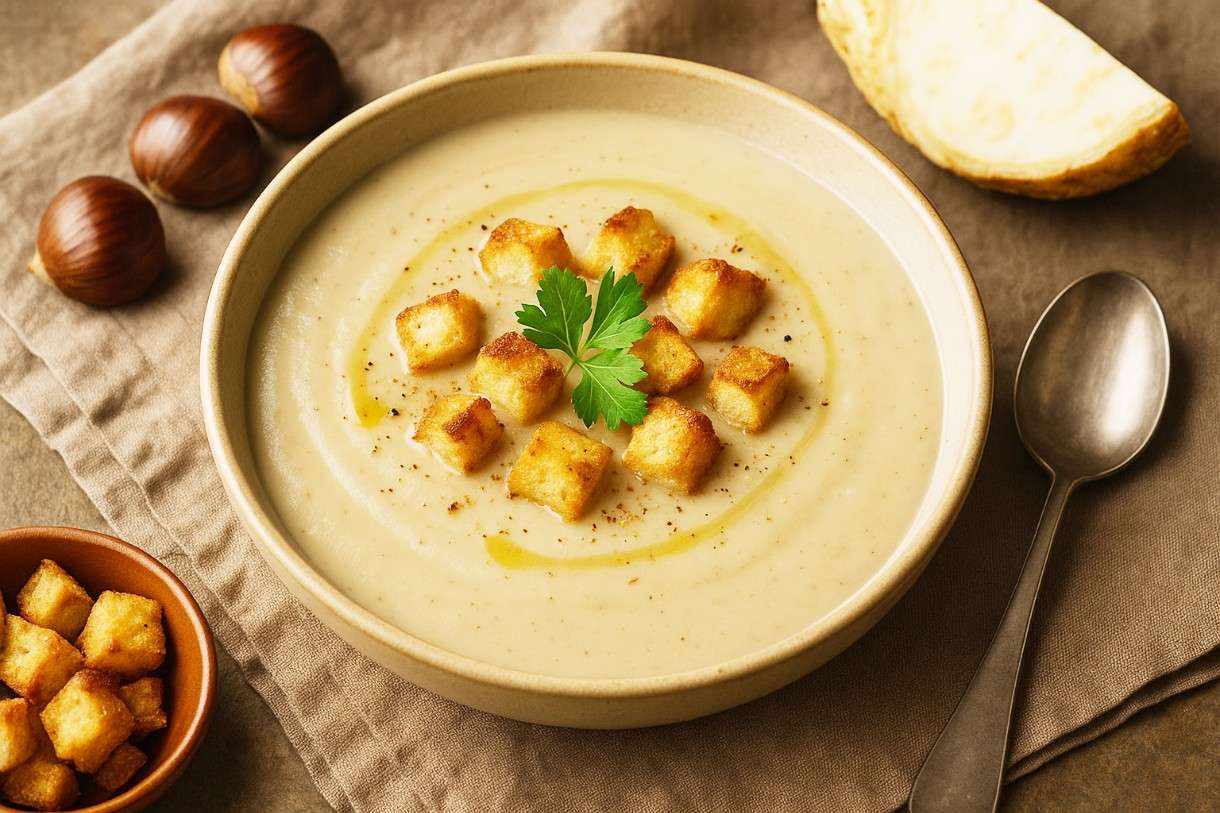 Soupe de châtaignes et céleri-rave – Französischer Herbst im Suppentopf