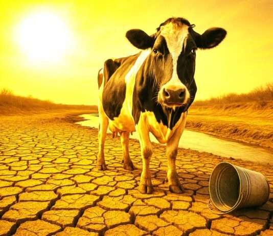 Kommentar: Durch unsere Massentierhaltung graben wir uns selbst das Wasser ab Tierhaltung_Dürre_Illustration