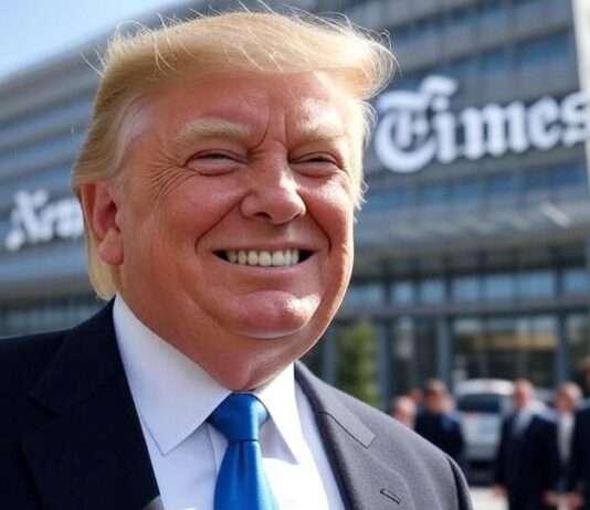 Trump gegen die Presse: Neue Eskalation in einem alten Kampf Trump_Klage_New-York-Times_Illustration