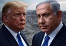 Trumps „Frieden mit Rückfahrkarte“: Was der Ex-Präsident zum Gaza-Waffenstillstand sagt Trump_Netanyahu_Friedensplan_Gaza_Illustration