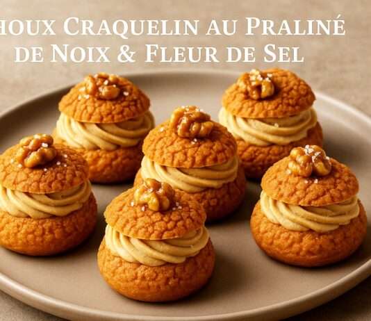 Choux Craquelin au Praliné de Noix & Fleur de Sel – Französische Eleganz mit modernem Twist Choux-Craquelin-au-Praliné-de-Noix-&-Fleur-de-Sel