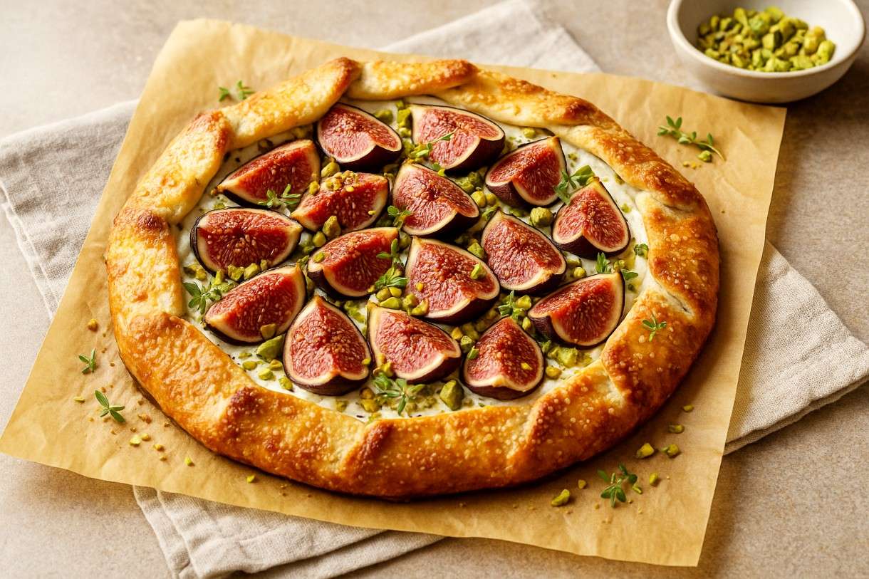 Galette rustique aux Figues, Pistaches & Ricotta de BrebisEin herbstlicher Hochgenuss mit modernem Flair