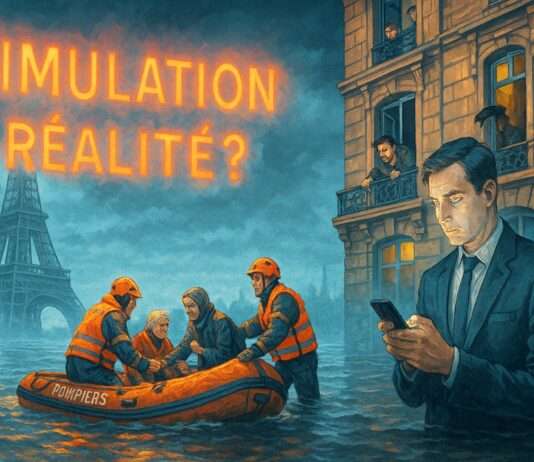 Kommentar: Paris übt den Ernstfall – und ignoriert doch den Elefanten im Raum Jahrhundertflut_Übung_Paris_Illustration