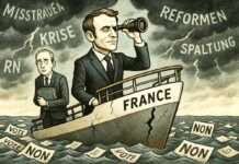 Kommentar: Ein „Weiter so“ hat uns noch nie nach vorne gebracht – Herr Macron Macron_Weitsicht_Schiffbruch_Illustration