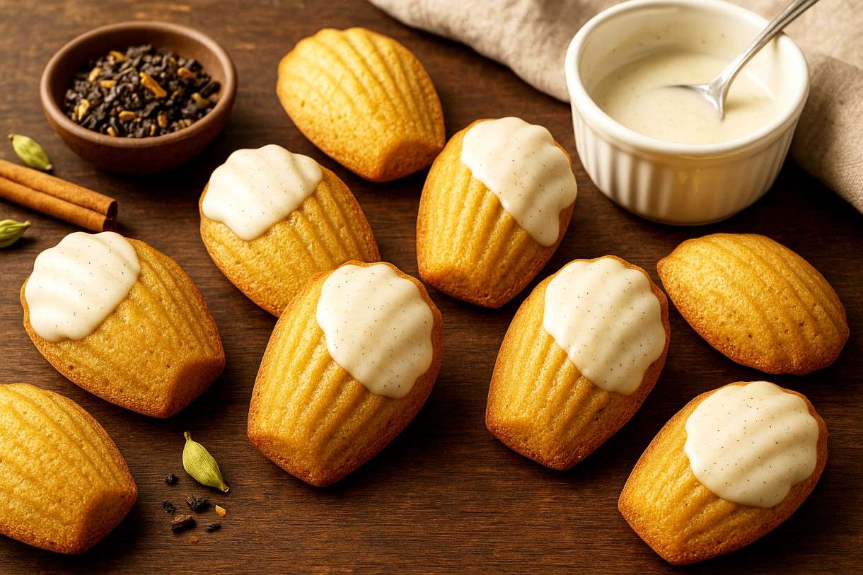 Madeleines au Thé Chai & Glaçage Vanille – Herbst auf Französisch mit einem Hauch Indien