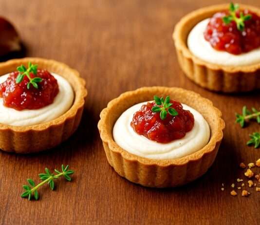 Herbst à la française: Die Maronen-Tartelette mit Ziegenfrischkäse & Feigenchutney Maronen-Tartelette-mit-Ziegenfrischkäse-&-Feigenchutney