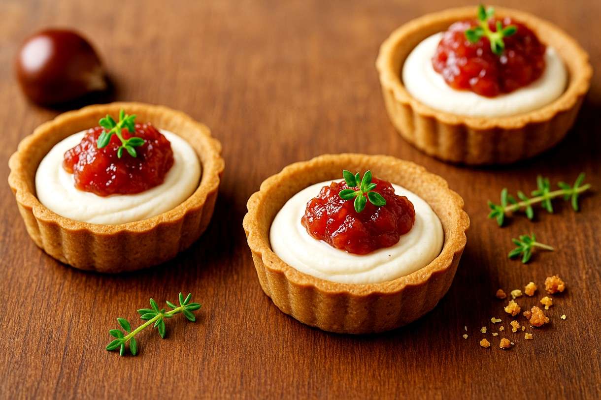 Herbst à la française: Die Maronen-Tartelette mit Ziegenfrischkäse & Feigenchutney