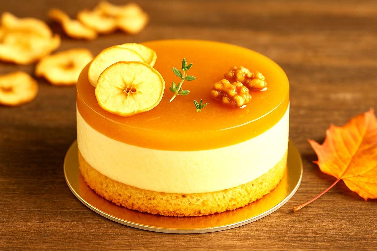 Entremets d’Automne: Mousse de Pomme, Biscuit Amande & Gelée de Cidre