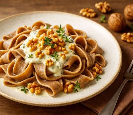 PÂTES FRAÎCHES AUX CHÂTAIGNES ET SAUCE AU BLEU D’AUVERGNE PATES-FRAICHES-AUX-CHATAIGNES-ET-SAUCE-AU-BLEU-D-AUVERGNE