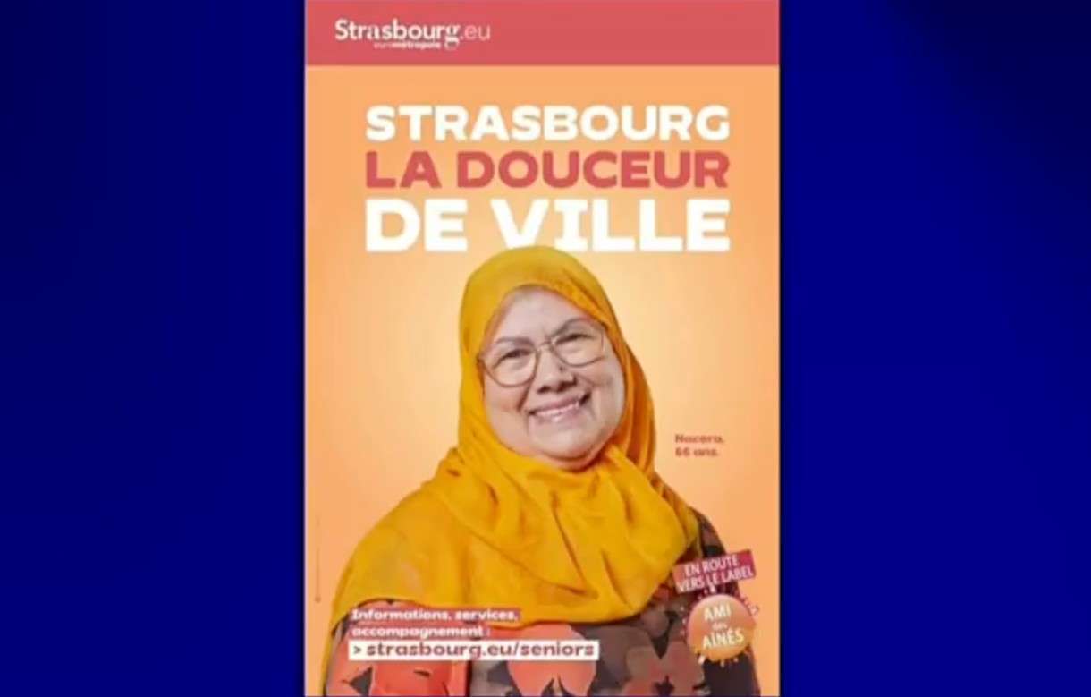 Streit um ein Lächeln: Wie ein Plakat mit einer verschleierten Frau Straßburg spaltet