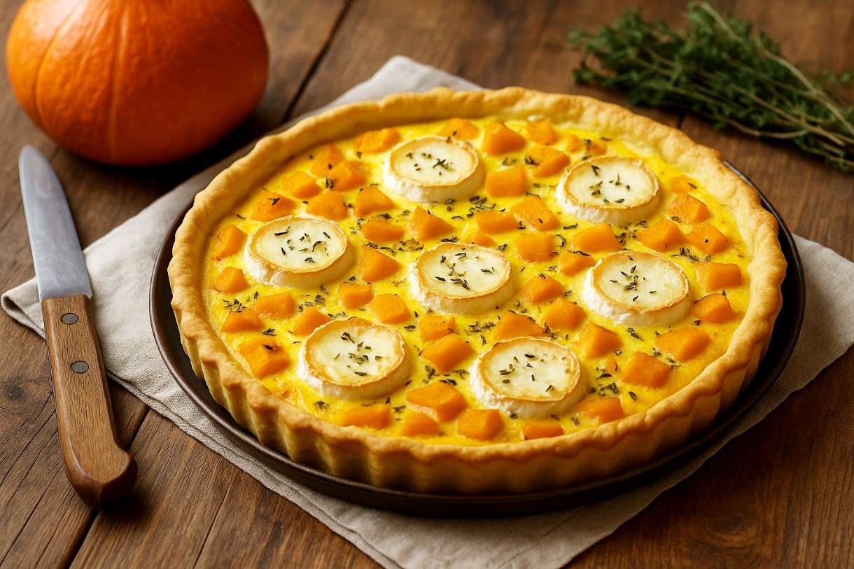 Quiche au Potimarron et Chèvre – Herbstlicher Genuss à la française