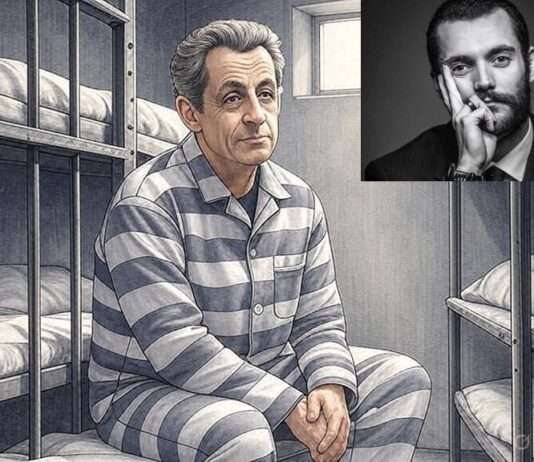 Sarkozy: Frankreichs Ex-Präsident muss hinter Gitter – Sohn Louis organisiert Protest Sarkozy_Gefängnis_Sohn-Louis_Illustration