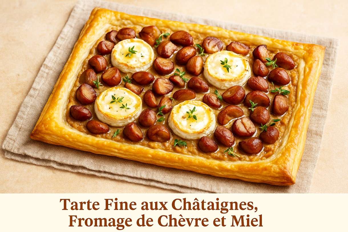 Tarte Fine aux Châtaignes, Fromage de Chèvre et Miel - Eine Ode an den Herbst in knusprigem Teig und goldener Wärme
