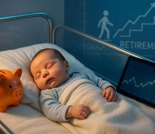 Kommentar: „Ein Babyfonds statt Staat – vielleicht sollten wir uns wirklich selbst um unsere Rente kümmern“ Baby-Fonds_Altersvorsorge_Illustration