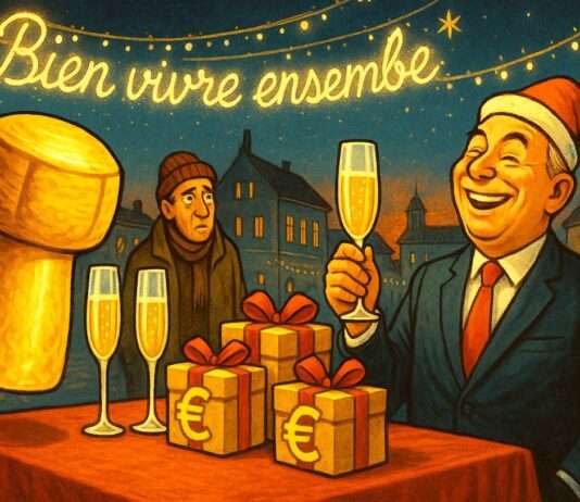 Frankreich muss sparen – und Le Barcarès badet im Champagner? Champagner-Skandal_Illustration