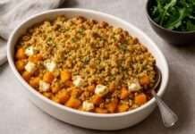 Herbstlich herzhaft: Crumble Salé de Butternut et Chèvre Frais – ein moderner Klassiker der französischen Bistronomie Crumble-Salé-de-Butternut-et-Chèvre-Frais