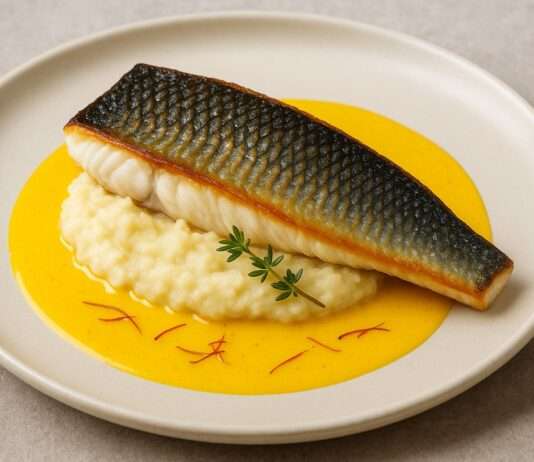 Ein Hauch von Atlantik und Provence: Filet de Bar, Écrasé de Panais et Sauce Safranée Filet-de-Bar-Écrasé-de-Panais-et-Sauce-Safranée