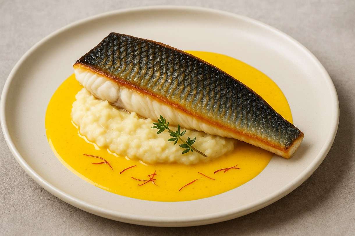 Ein Hauch von Atlantik und Provence: Filet de Bar, Écrasé de Panais et Sauce Safranée