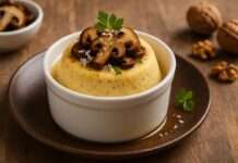 Herbstlicher Hochgenuss: Flan de Cèpes au Parmesan et Huile de Noix – Ein französischer Pilztraum im Glas Flan-de-Cèpes-au-Parmesan-et-Huile-de-Noix