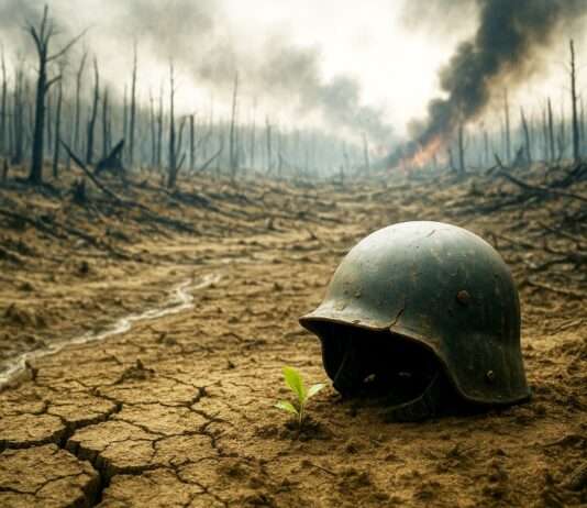 Wenn Kriege die Natur verschlingen – und niemand hinsieht Krieg_Natur_Zerstörung_Illustration