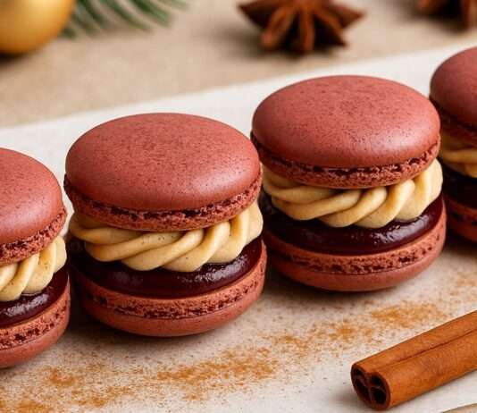 Macarons de Noël: Ein Hauch Luxus mit Glühweingelee und Zimtganache Macarons-de-Noël