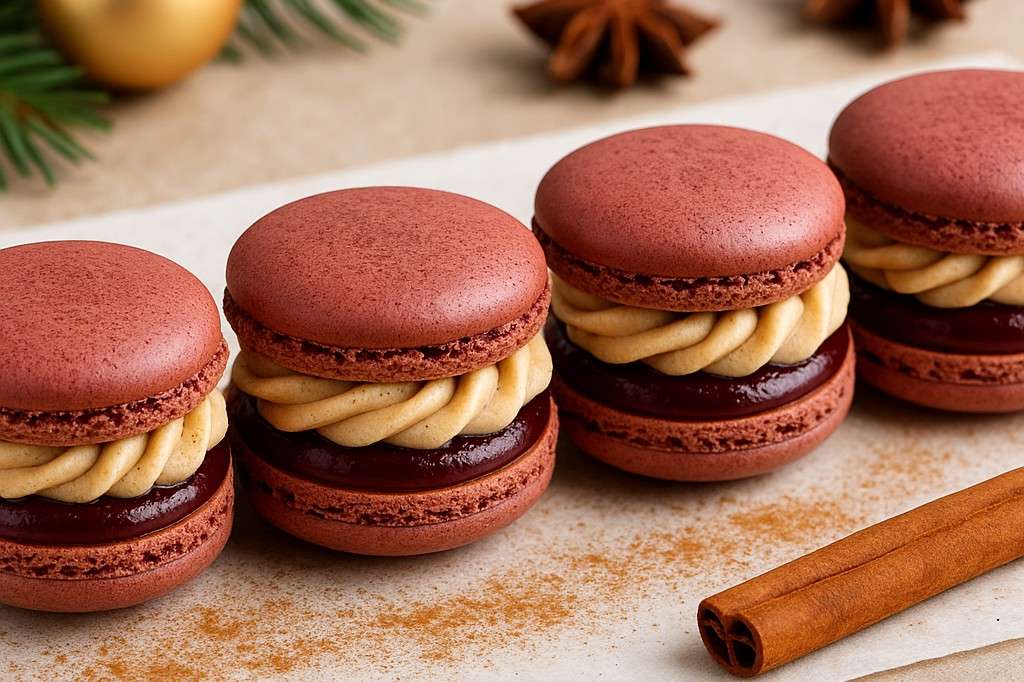 Macarons de Noël: Ein Hauch Luxus mit Glühweingelee und Zimtganache