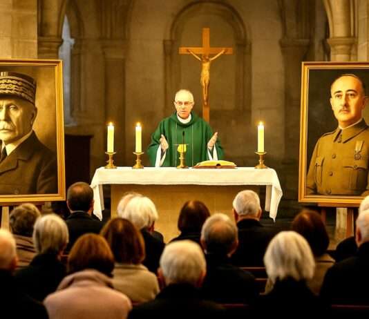 Schatten alter Regime: Warum Pétain- und Franco-Messen Europa beunruhigen Messen_Petain_Franco_Illustration