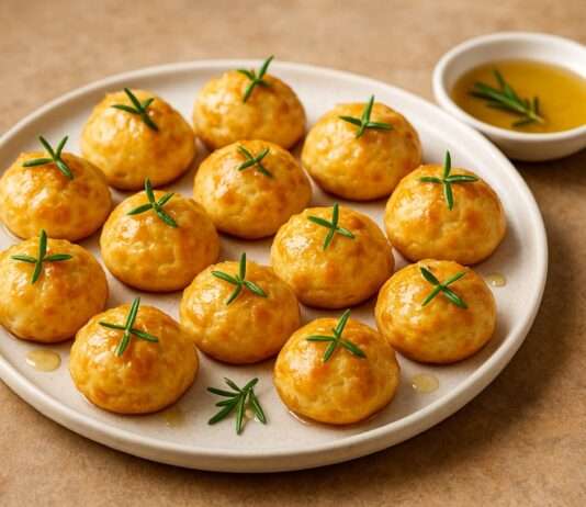 Herzhafter Festtagsgenuss im Mini-Format: Mini-Gougères mit Comté & Rosmarin-Honig Mini-Gougères-mit-Comté-&-Rosmarin-Honig