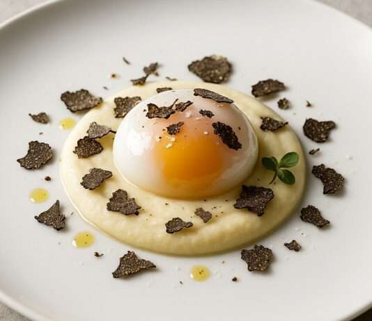 Œuf Parfait sur Purée de Topinambour et Truffe Noire Œuf-Parfait-sur-Purée-de-Topinambour-et-Truffe-Noire