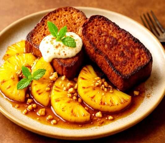 Pain Perdu mit Lebkuchen und karamellisierter Ananas Pain-Perdu-mit-Lebkuchen-und-karamellisierter-Ananas