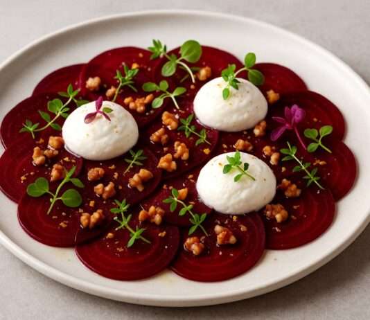 Rote-Bete-Carpaccio mit Ziegenkäse-Espuma: Ein modernes Vorspiel zum Fest Rote-Bete-Carpaccio-mit-Ziegenkäse-Espuma