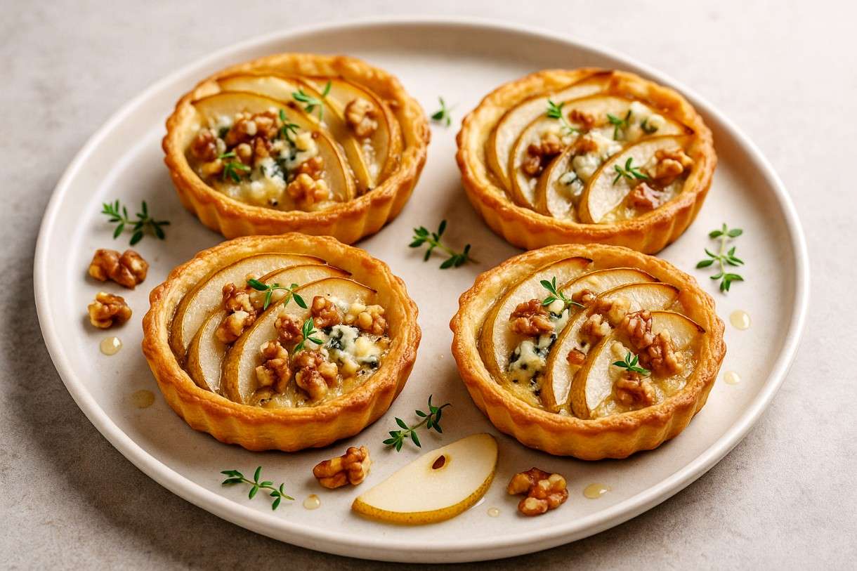 Tartelette aux Poire, Roquefort et Noix – Der goldene Herbst in einer Tarte