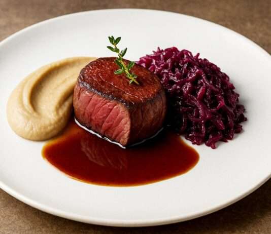 Tournedos de Biche, Crème de Marrons et Chou rouge braisé – Ein modernes Herbstgedicht aus der französischen Küche Tournedos-de-Biche-Crème-de-Marrons-et-Chou-rouge-braisé