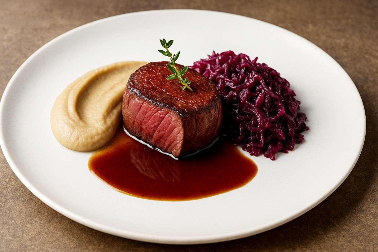 Tournedos de Biche, Crème de Marrons et Chou rouge braisé – Ein modernes Herbstgedicht aus der französischen Küche