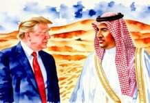 „Business as usual?“ – Trumps Saudi-Strategie im Schatten des Interessenkonflikts Trump_Saudi-Arabien_Illustration