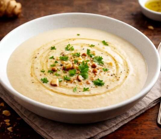 Velouté de Topinambour & Trüffelöl – Ein samtiger Wintergruß aus der modernen französischen Küche Velouté-de-Topinambour-&-Trüffelöl