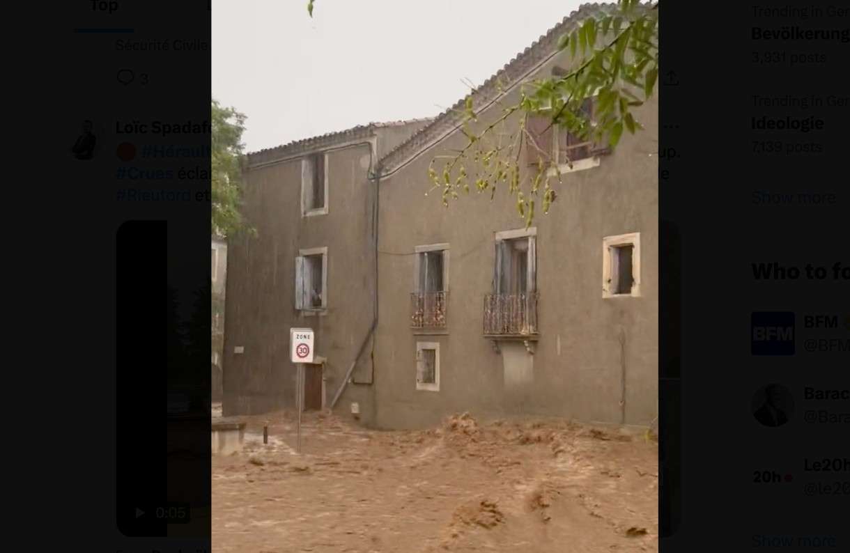Das Hérault im Griff einer Jahrhundertflut