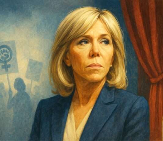 Zwischen Applaus und Abgrund – Brigitte Macron und der schwierige Tanz mit dem Feminismus Brigitte-Macron_Feminismus_Illustration