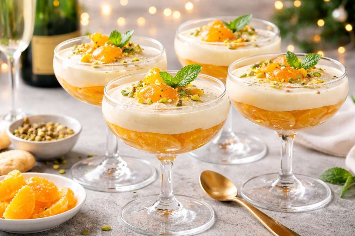 Champagner-Sabayone mit Orangenfilets & Cointreau