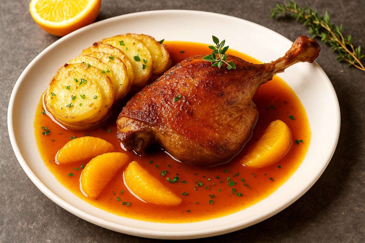 Confit de Canard mit Orangenjus