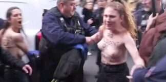 Aufruhr in Paris: Wie zwei Feministinnen Nicolas Sarkozy die Bühne streitig machten Feministischer_Protest_Sarkozy_ScreenX