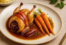 Gefüllte Wachteln mit Datteln & Speck – Ein modernes französisches Festtagsgericht Gefüllte-Wachteln-mit-Datteln-&-Speck