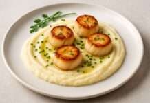 Jakobsmuscheln auf Pastinakenpüree Jakobsmuscheln-auf-Pastinakenpüree